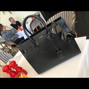 YSL Saint Laurent Sac De Jour Black Patient  Bag